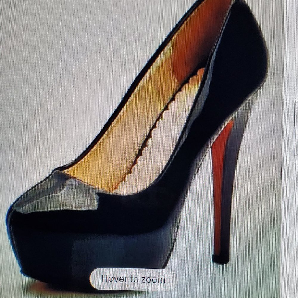 OCHENTA womens round toe platfirm slip on heels pumps size 8